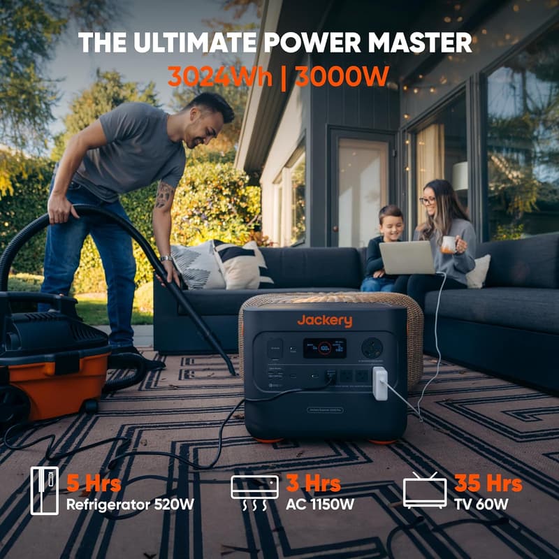 Jackery 3000 PRO Solar Generator with 2x200W Panels for Camping