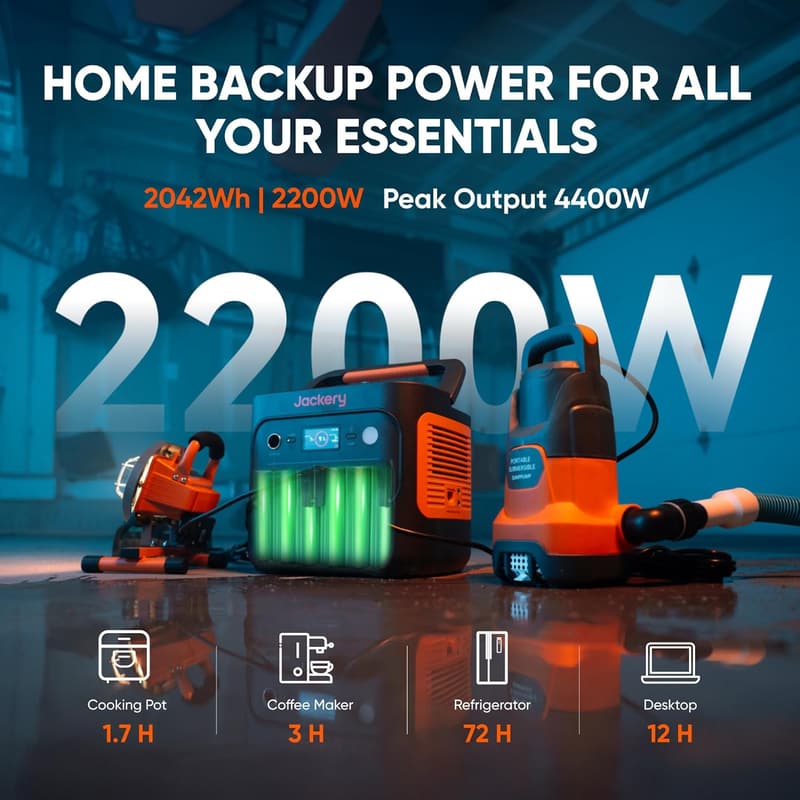 Jackery Explorer 2000 v2 Solar Generator with 500W Panel
