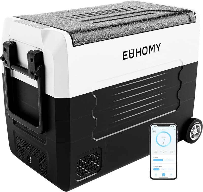 12V Electric Cooler - 58QT Portable Fridge for Camping & Travel