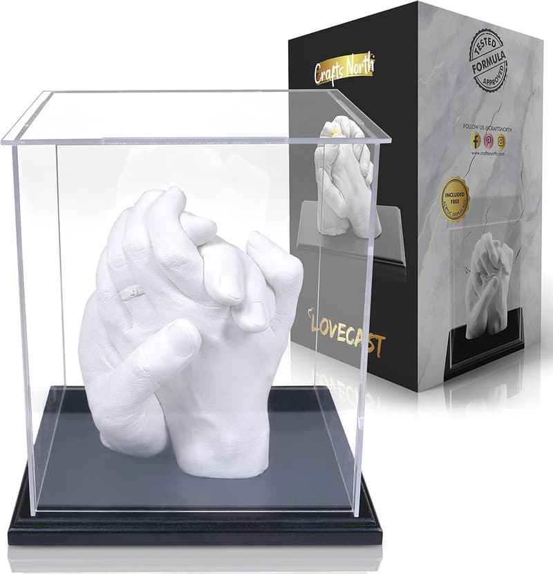 Couples' Hand Casting DIY Kit with Acrylic Display & Guide
