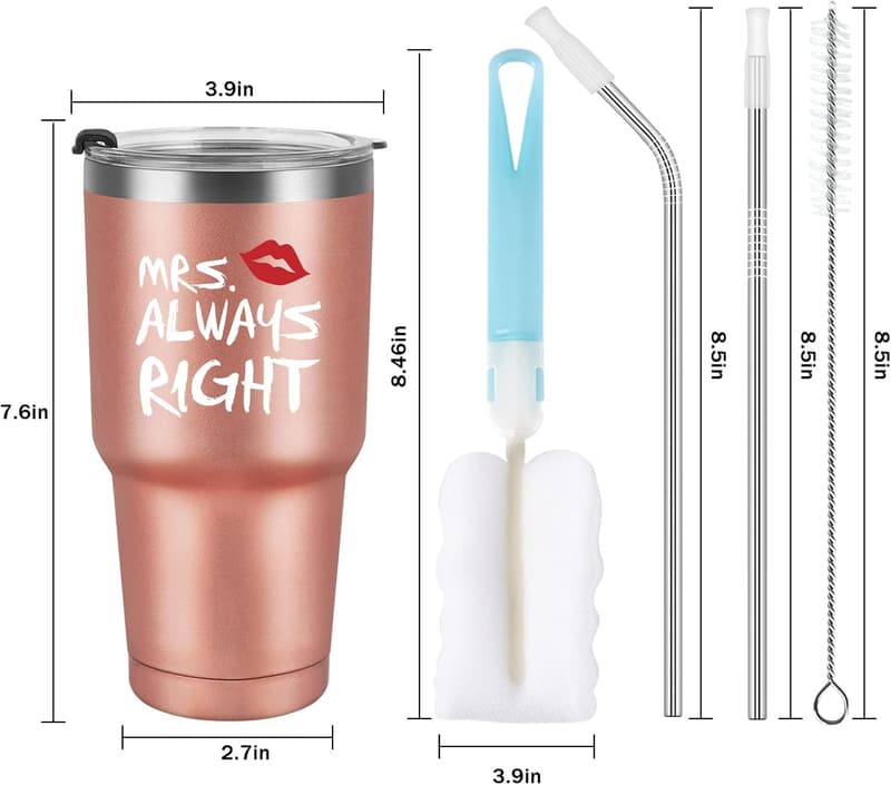 Wedding Tumbler Set for Couples | 30oz Stainless Steel