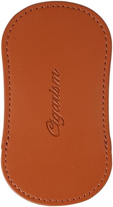 Stainless Steel V-Cut Cigar Cutter in Leather Gift Case