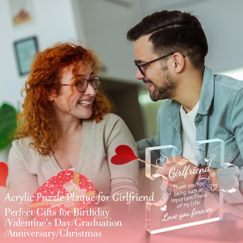 Valentine's Day Acrylic Puzzle Plaque for Girlfriend