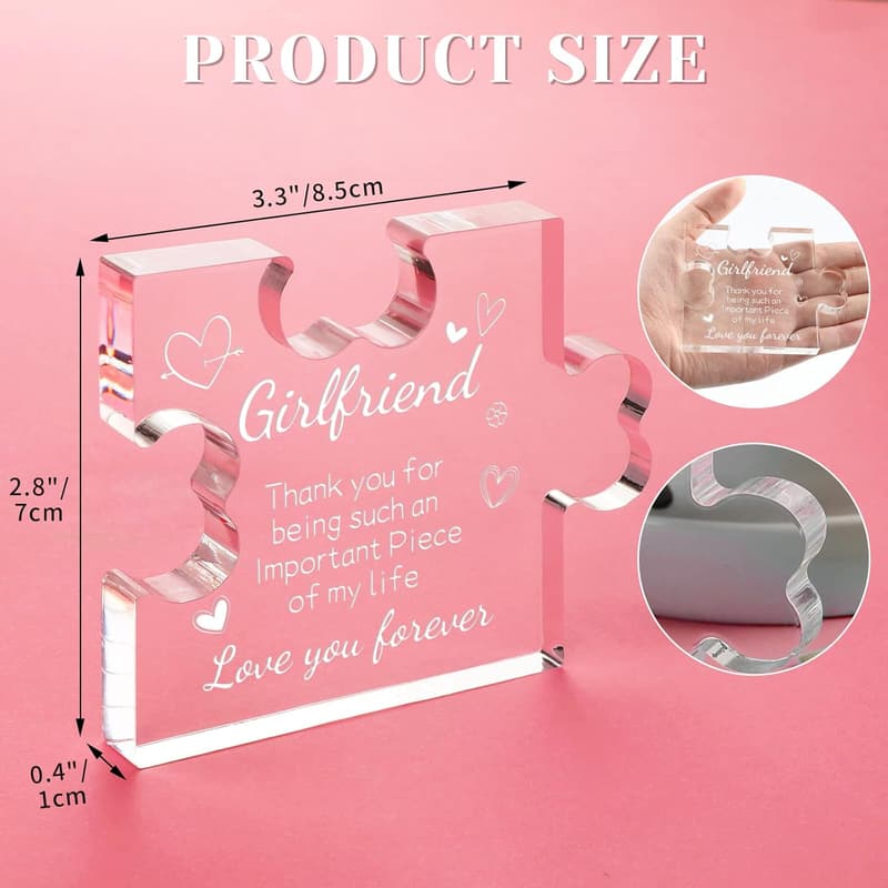 Valentine's Day Acrylic Puzzle Plaque for Girlfriend
