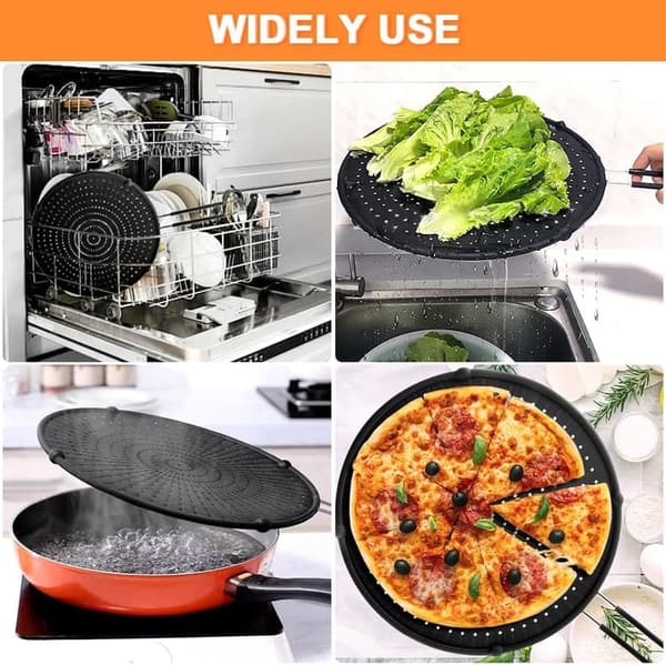 Heat-Resistant Silicone Frying Pan Splatter Screen, 16in