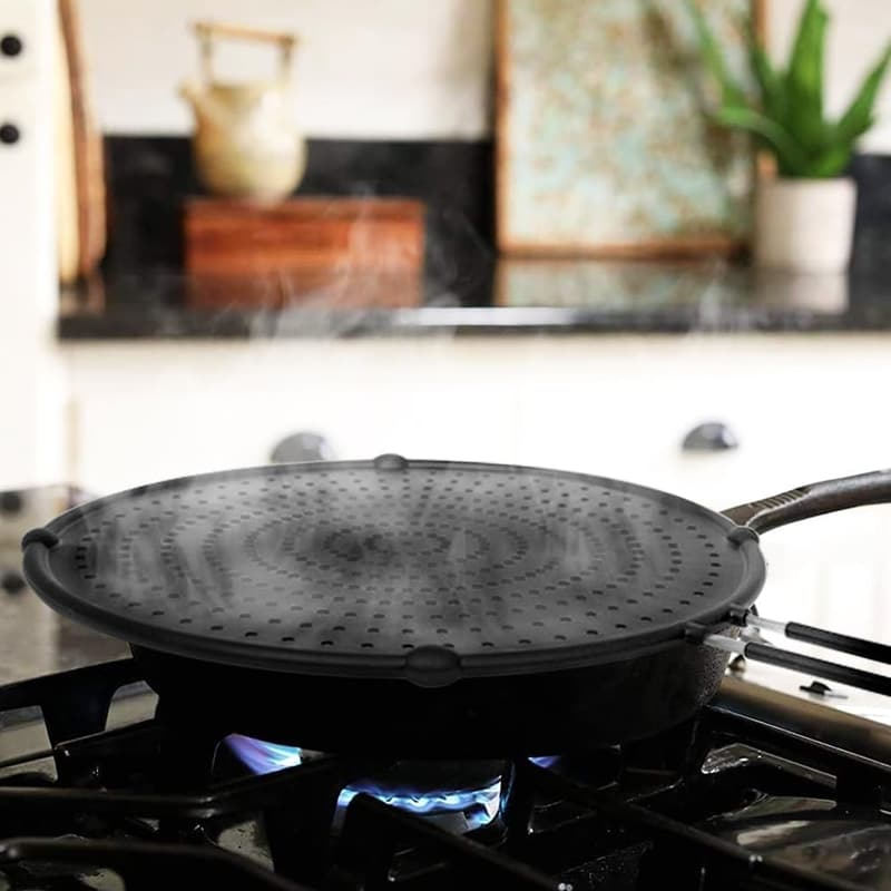 Heat-Resistant Silicone Frying Pan Splatter Screen, 16in