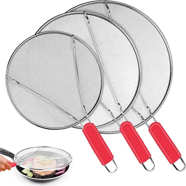 Ultra Fine Mesh Stainless Steel Frying Pan Splatter Screen