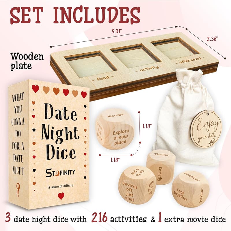 Date Night Dice Game for Couples - Fun Food Decision Maker