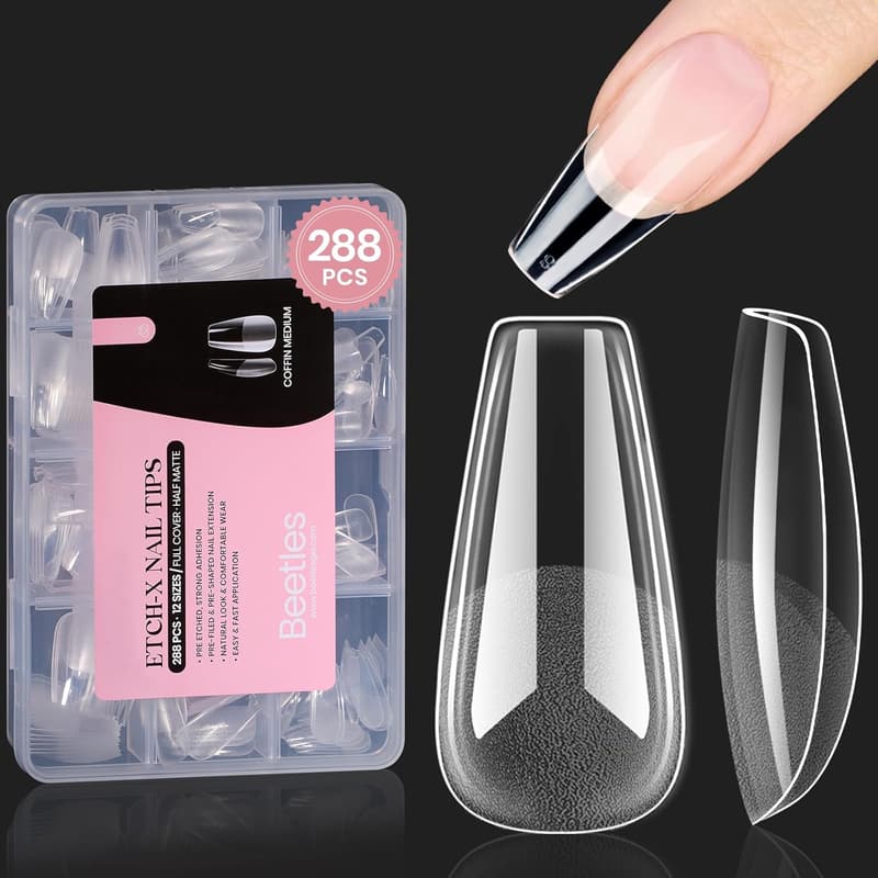 Spring Pastel Medium Coffin Press-On Nails, 288pcs Set