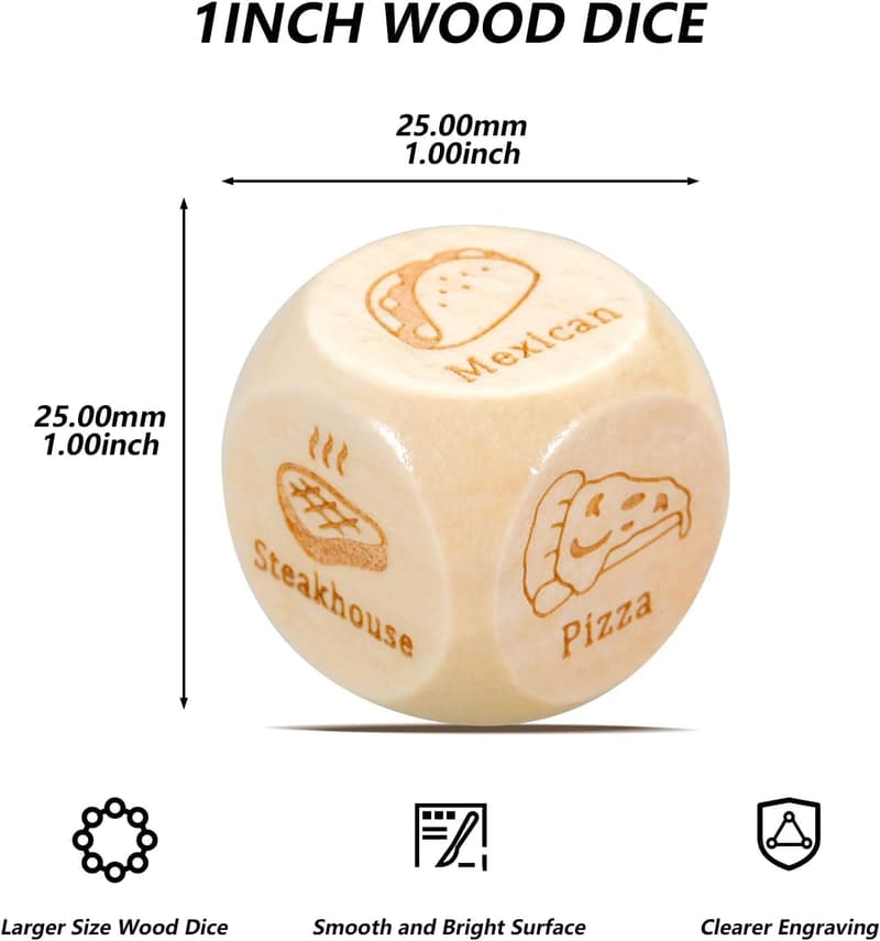 One Year Anniversary Food Dice Gift for Couples