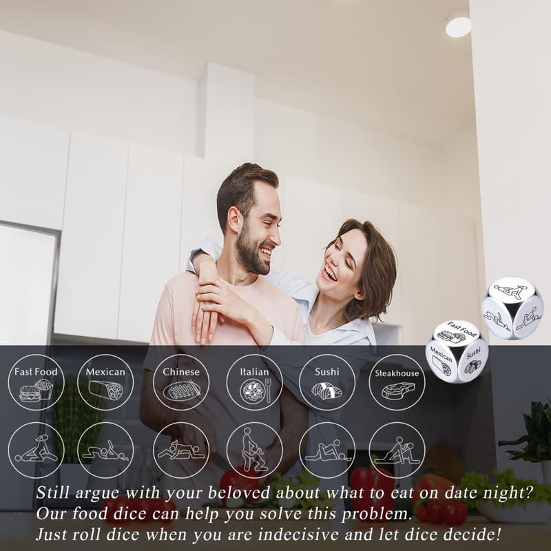 Date Night Food Dice Game for Couples - Unique Gift Idea