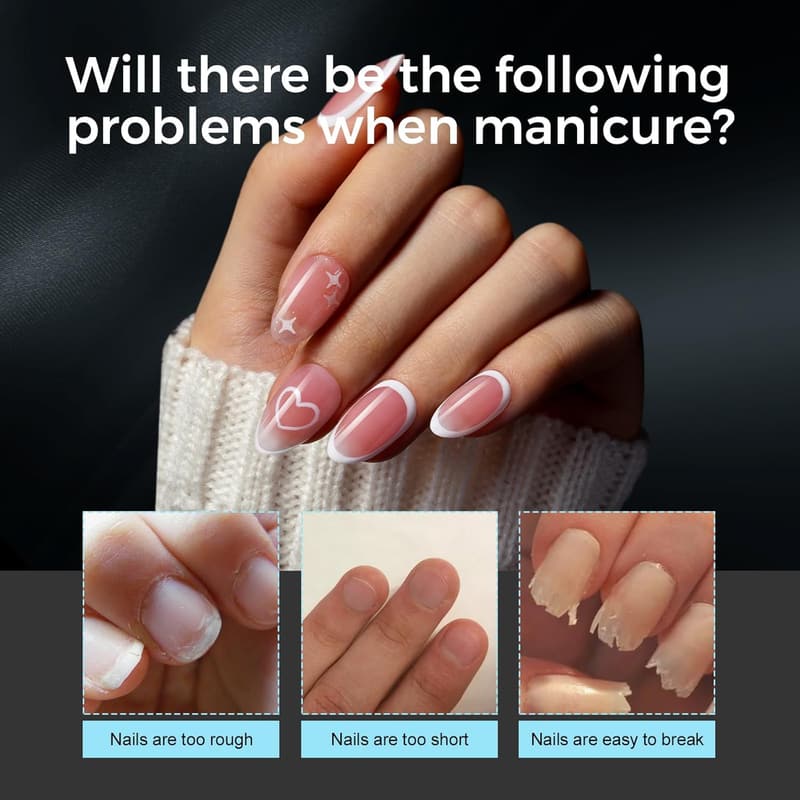240 Pcs Clear Almond Acrylic Nail Tips for Home Manicure