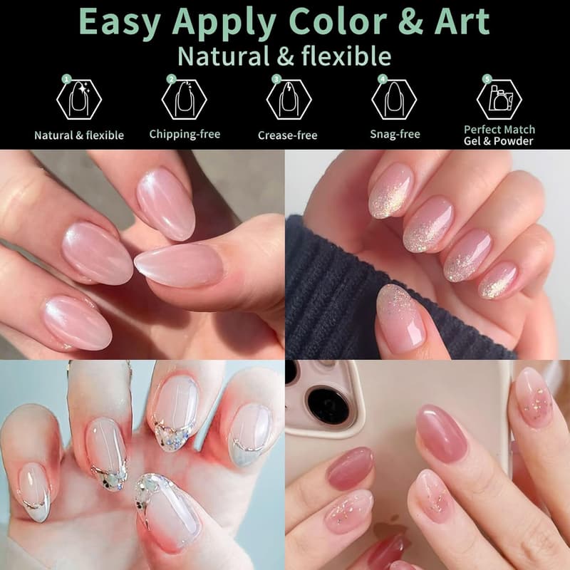 Matte Clear Almond Press-On Nail Tips – 216pcs, 12 Sizes