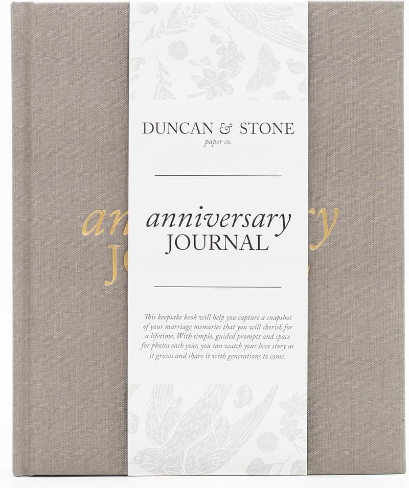 Anniversary Journal for Couples - 189-Page Memory Book (Taupe)