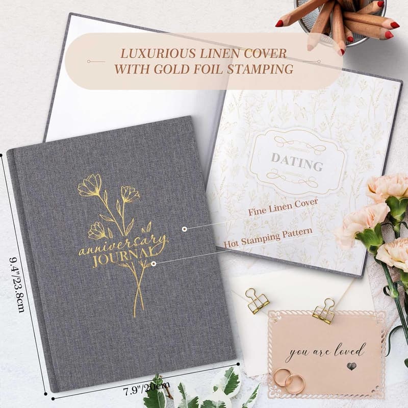 First Anniversary Couples Memory Journal - Linen Scrapbook (190 Pages)