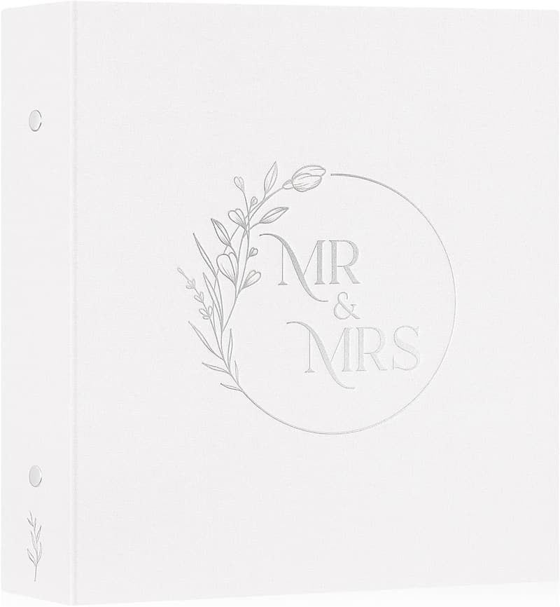 Newlywed Linen Hardcover Wedding Photo Album - 600 Pockets