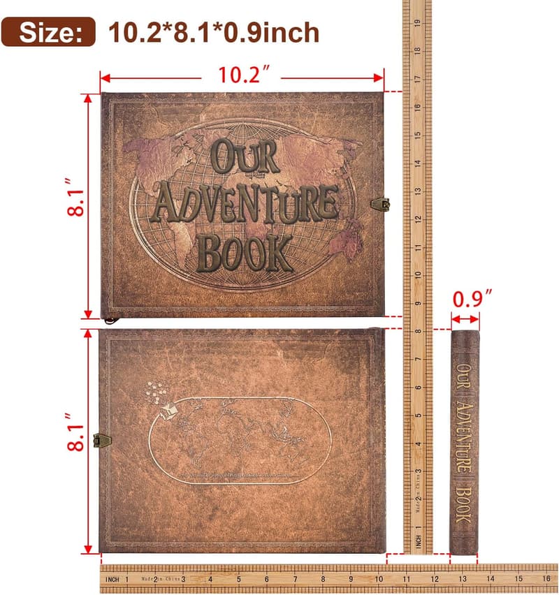 Anniversary Adventure Scrapbook - 180 Pages, Leather Cover