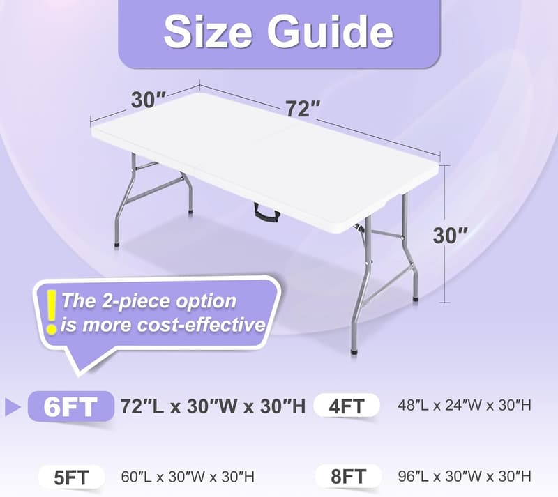 Black Spandex Table Cover for 6 ft Rectangular Tables - Wrinkle Resistant