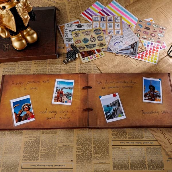 Couples' Anniversary Leather Scrapbook Photo Album