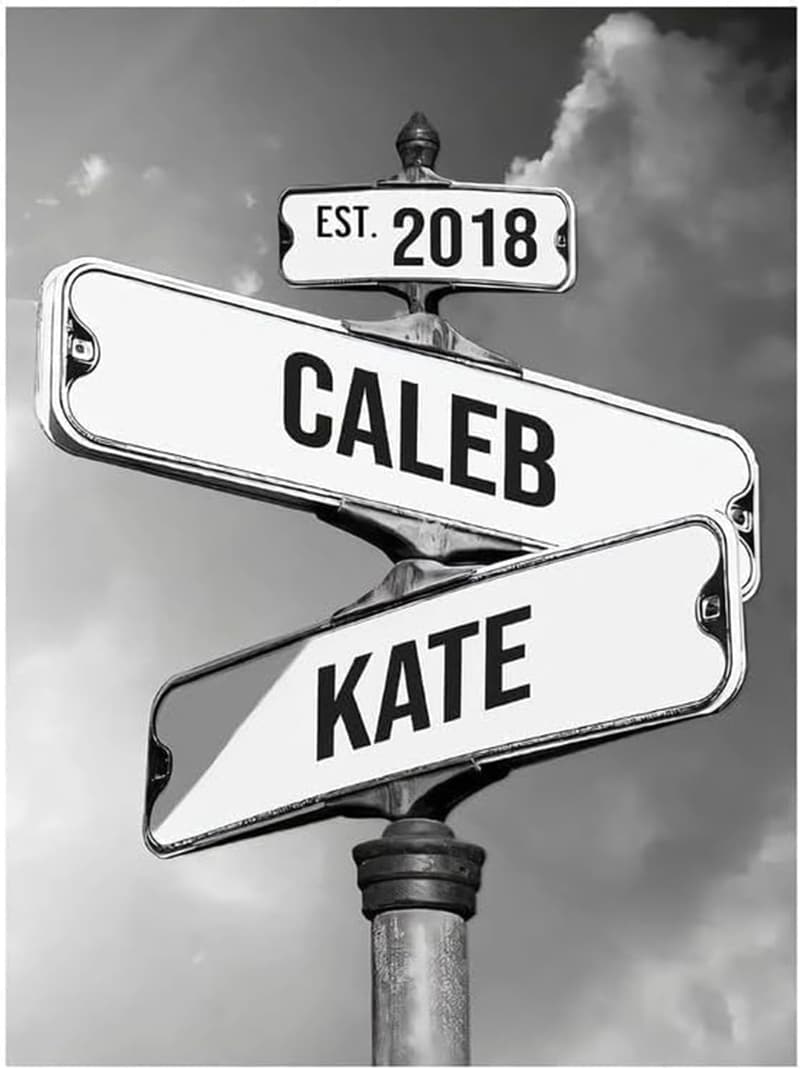 Personalized Couples' Vintage Street Sign Canvas Print