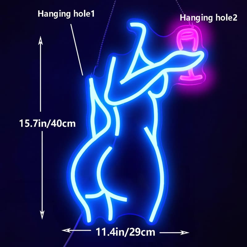 Dimmable LED Neon Sign - Sexy Lady Art Decor for Parties