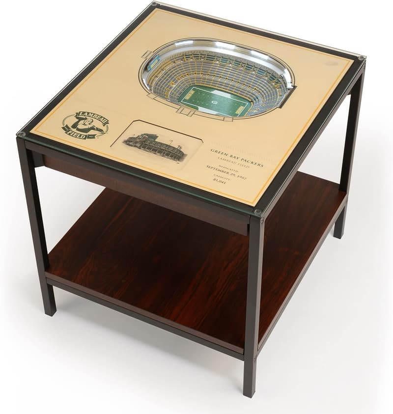 NFL Lighted End Table with 25-Layer Stadium Views