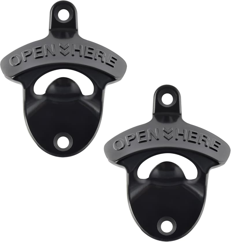 Wall-Mounted Stainless Steel Beer Bottle Cap Opener (2 PCS)