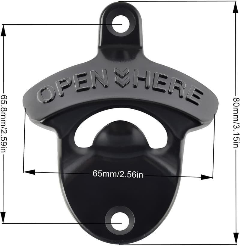 Wall-Mounted Stainless Steel Beer Bottle Cap Opener (2 PCS)