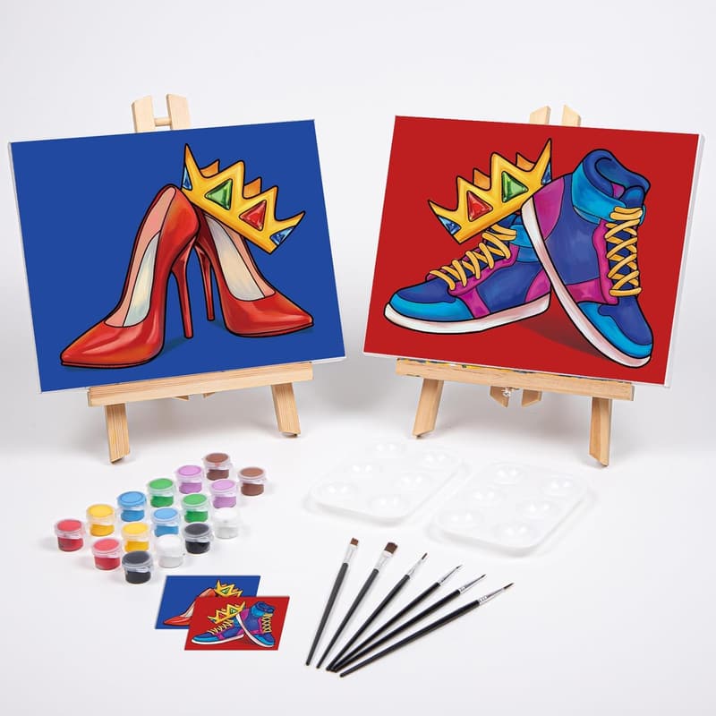 Couples Paint Party Kit - Pre-Drawn Canvas 8x10 Inches