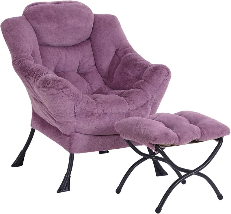 Modern Accent Chair & Ottoman Set for Living Room or Office
