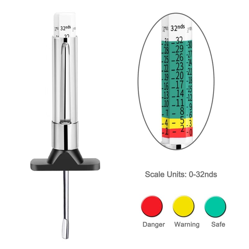 Smart Color-Coded Tire Tread Depth Gauge - 2 Pack