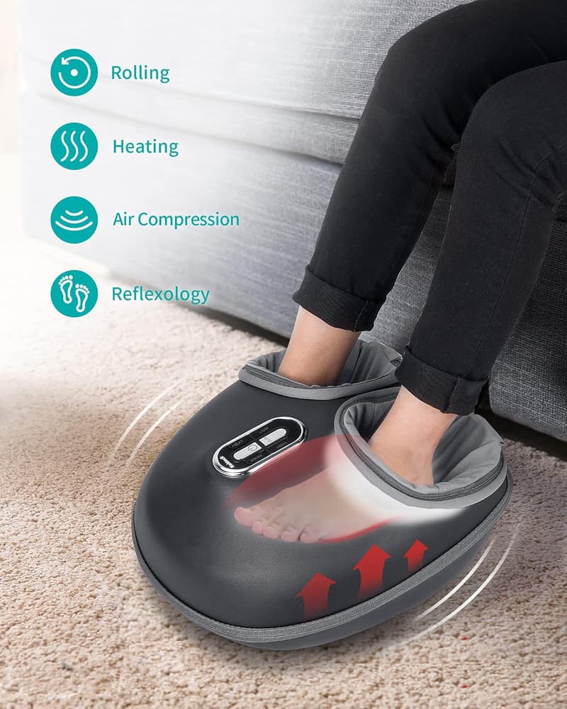 Shiatsu Foot Massager with Heat & Air Compression for Home/Office