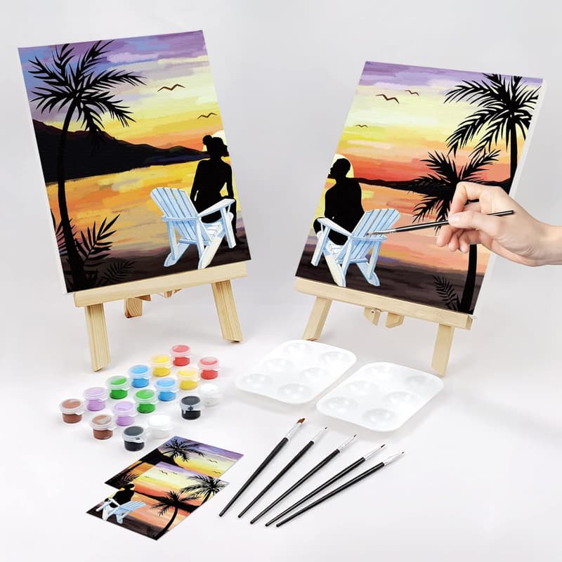 Valentine's Day Painting Canvas Set for Couples (8x10)
