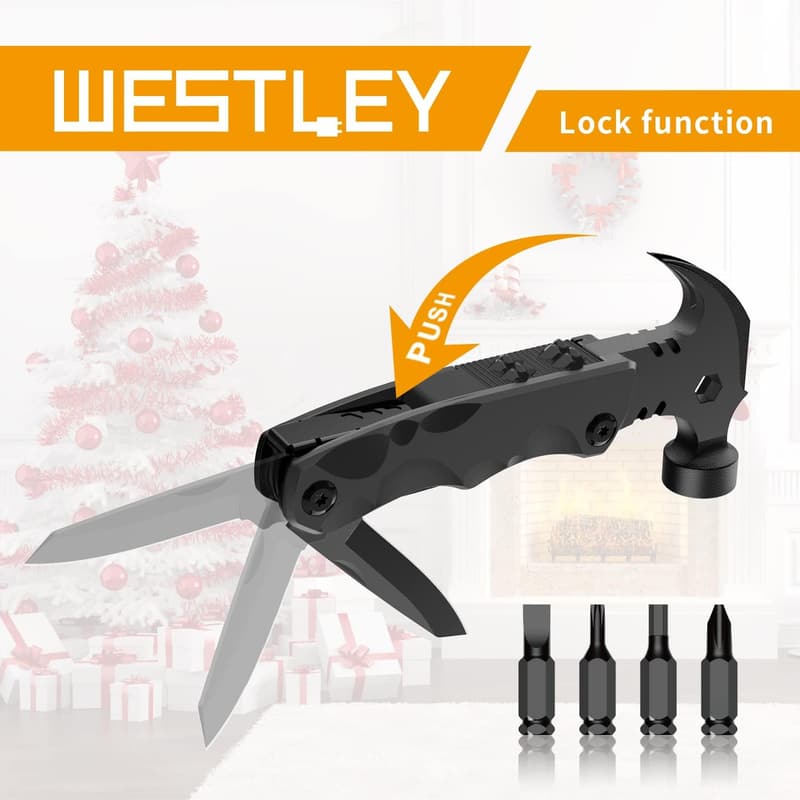 Christmas Gifts for Men: WESTLEY 15-in-1 Multitool with Lock Function