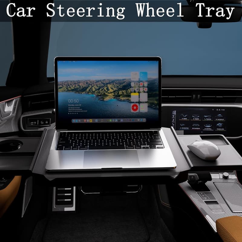 Car Steering Wheel Desk with Phone Holder for Truck Drivers
