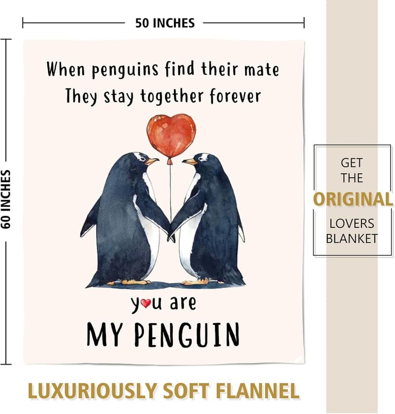 Wedding Anniversary Blanket for Couples - I Love You Gift 60'' x 50''