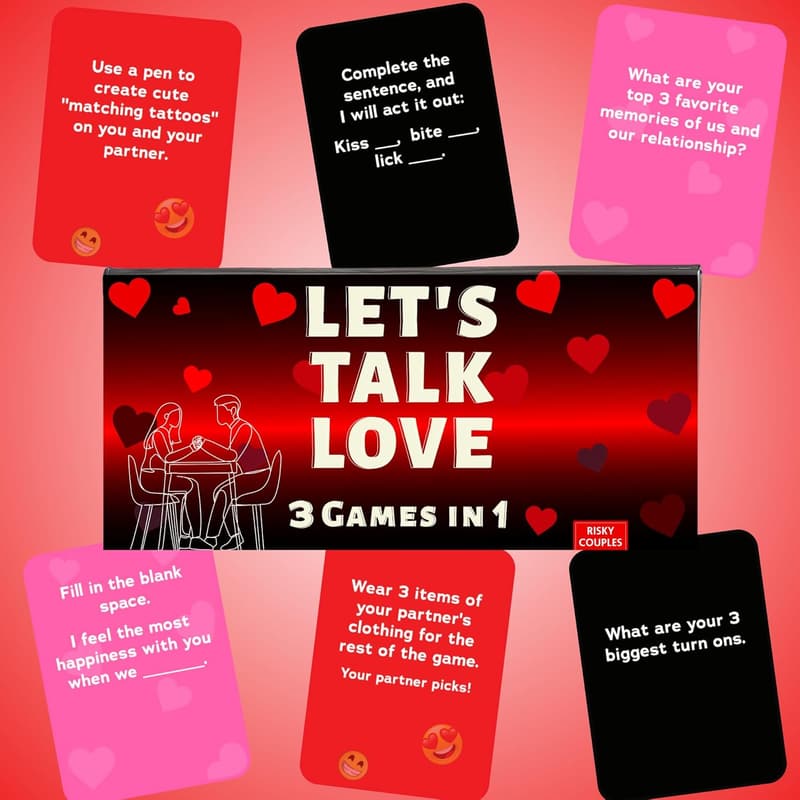 Romantic Date Night Couples Game Set - 3 Fun & Intimate Games
