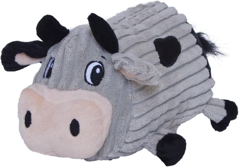 Medium Plush Squeaky Cow Dog Toy by Outward Hound