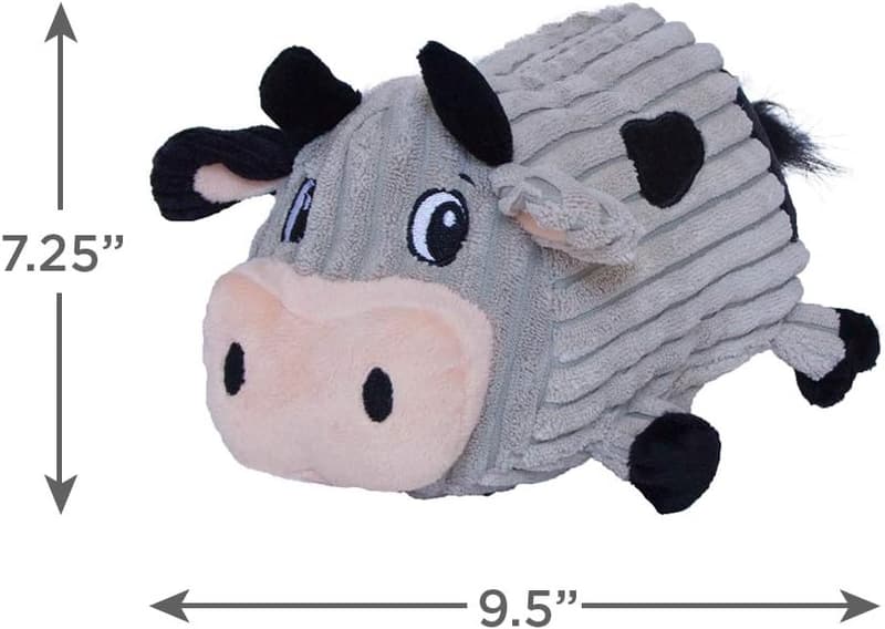Medium Plush Squeaky Cow Dog Toy by Outward Hound