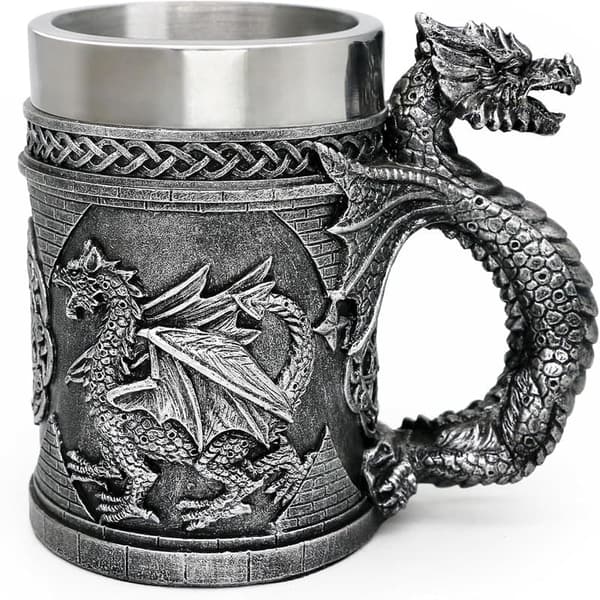 Medieval Dragon Game Mug - 21oz Viking Tankard for Collectors