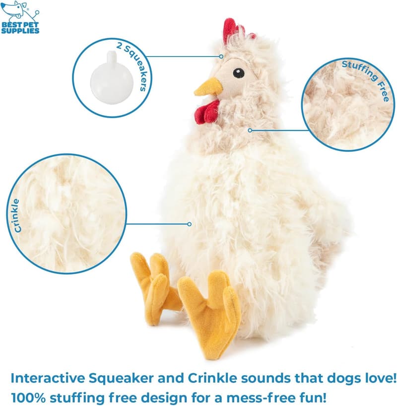 Crinkle Chicken Plush Dog Toy for Interactive Play