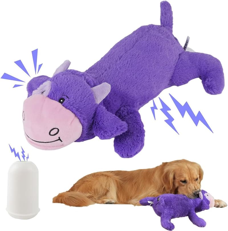 Durable XL Cow Plush Dog Toy with Grunt Squeaker