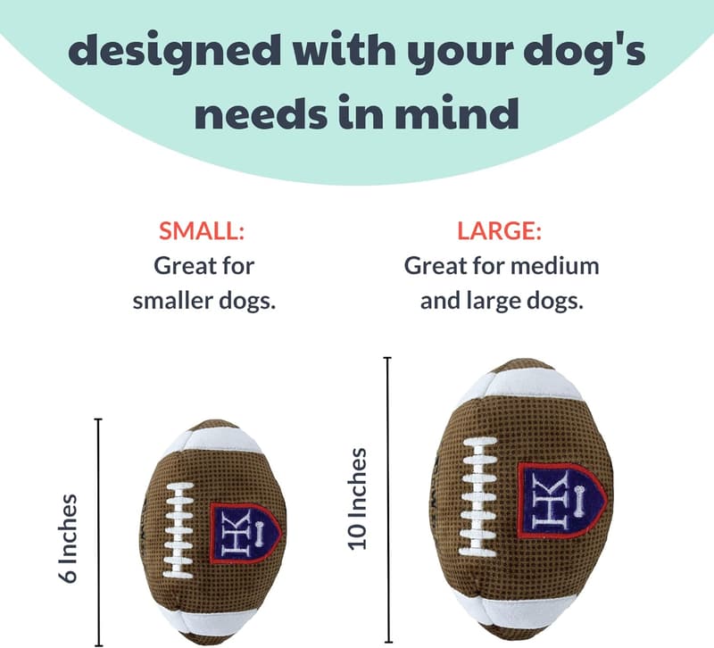 Huxley & Kent Large Plush Football Dog Toy with Squeaker