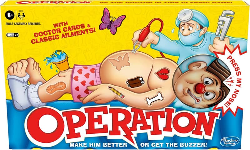 Operation Electronic Board Game for Kids Ages 6+, Fun Doctor Ailments
