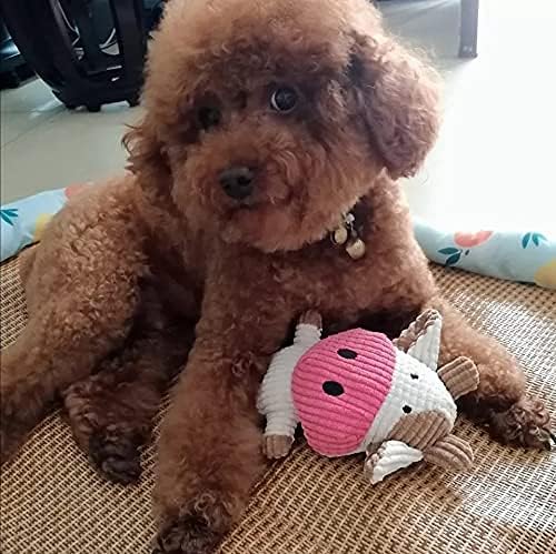 Durable Cute Cow Squeaky Dog Toy for Aggressive Chewers