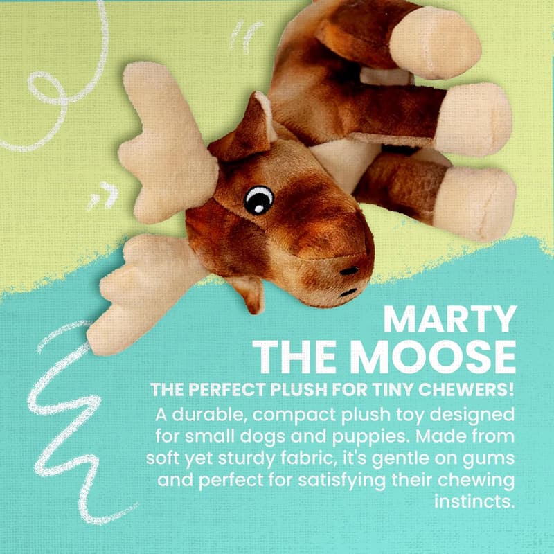 Marty the Moose Plush Toy for Small to Medium Dogs - Durable & Eco-Friendly