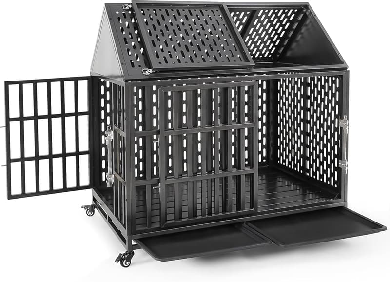 Indestructible 46-inch Dog Crate for High Anxiety Dogs