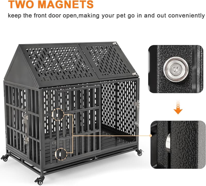 Indestructible 46-inch Dog Crate for High Anxiety Dogs