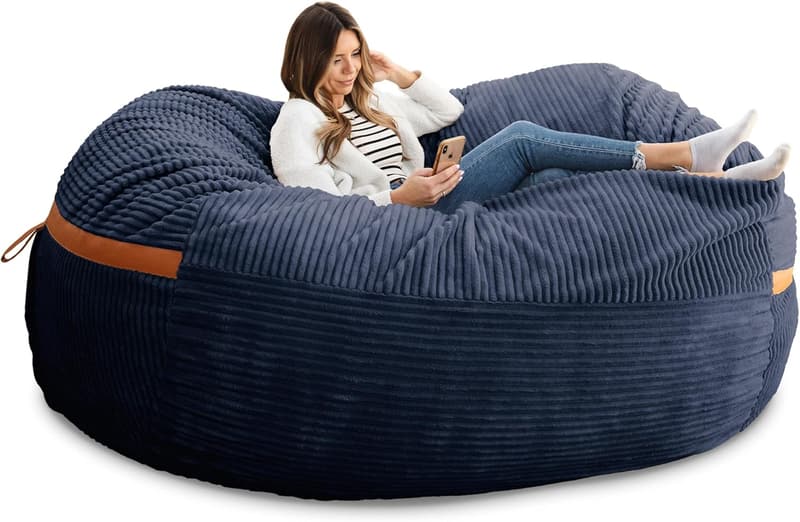 Midnight Blue XXL Foam-Filled Bean Bag Chair