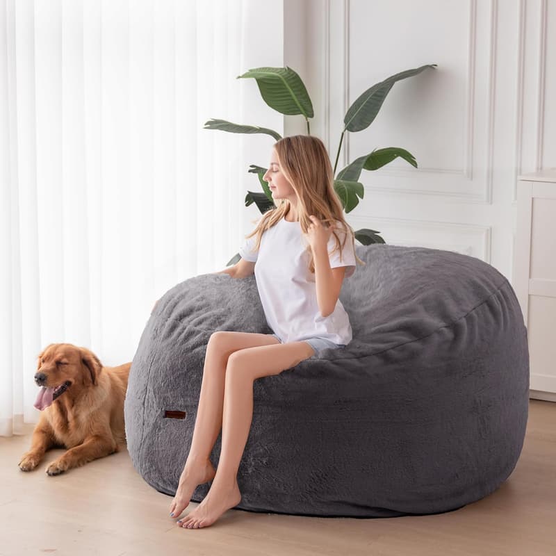 Convertible Giant Bean Bag Chair Bed for Adults - Machine Washable